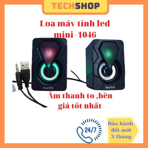 Loa máy tính vi tính, Loa laptop mini 2.0 ,Loa LED Rgp -1046  để bàn bass giá rẻ