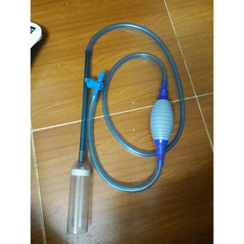 Bơm tay thay nước bể cá cỡ lớn có khóa dài 2.5m- Bơm thay nước hút phân bể cá