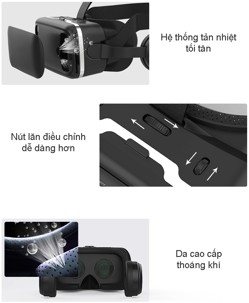 Kính thực tế ảo VR 3D có tai nghe âm thanh hình ảnh sống động, Có Điều khiển - AG04SHINECON