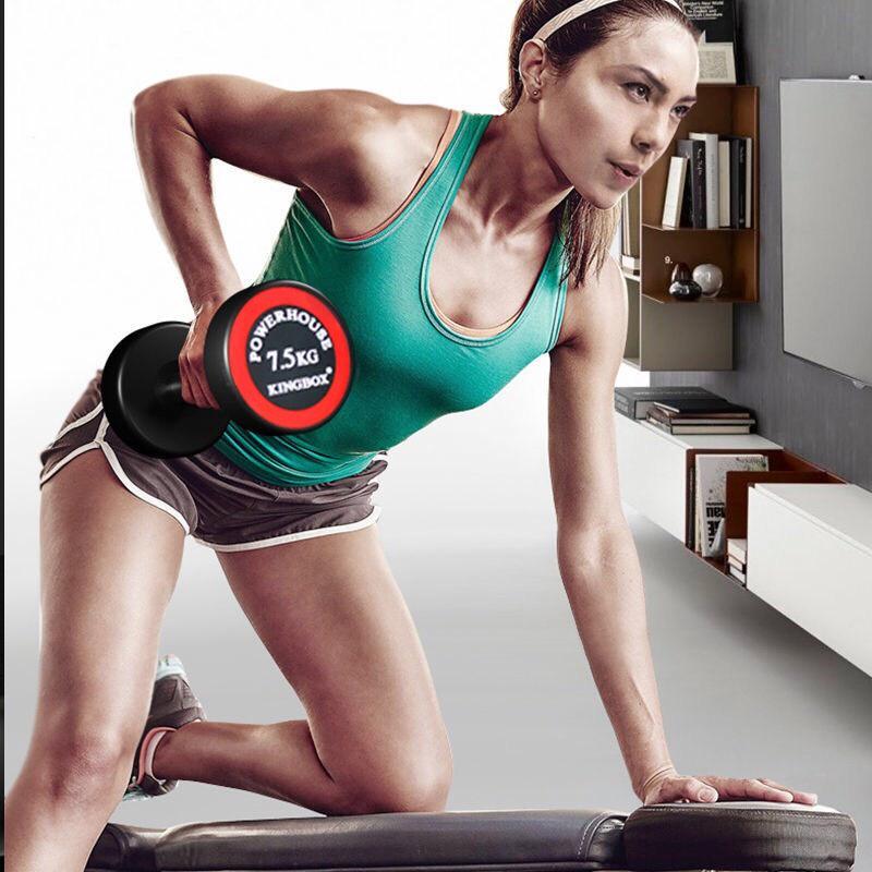 Tạ tay KINGBOX 2,5kg,5kg,7,5kg lõi gang đặc bọc cao su Nhập Khẩu