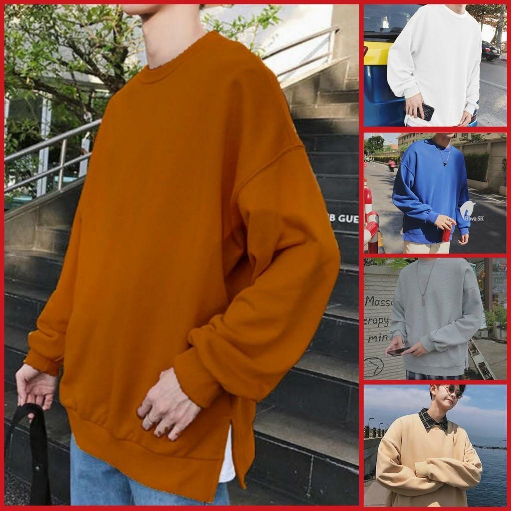 ÁO SWEATER NỈ TRƠN XẺ TÀ UNISEX NAM NỮ, KÈM ẢNH THẬT FULL MÀU