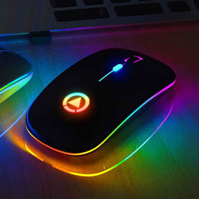 RdystokChuột Quang Không Dây Có Đèn LED Cổng USB Cho Máy Tính