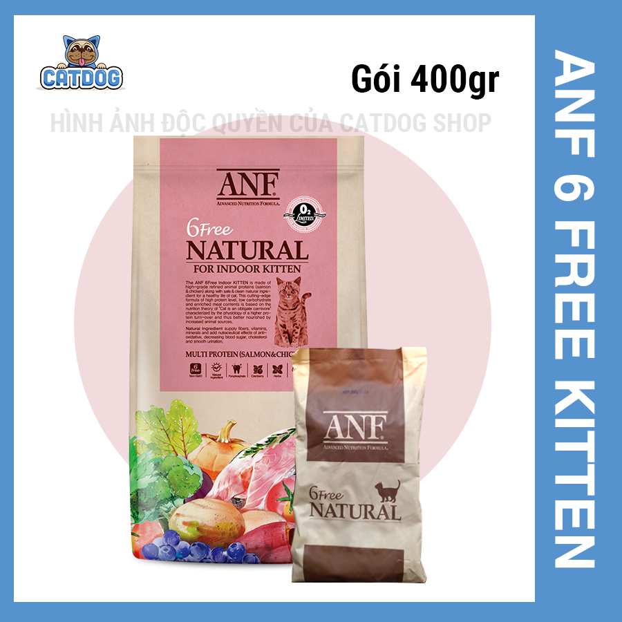 [ 400gr ] -  Thức ăn hạt Organic dành cho Mèo nhỏ ANF 6FREE