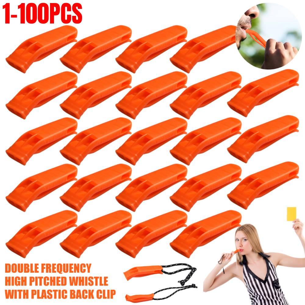 1-100 Chiếc Cứu Sinh Ngoài Trời Còi Đi Cắm Trại Cứu Hộ Khẩn Cấp Còi Lặn Bóng Đá Trận Bóng Rổ Còi Color: 60PCS
