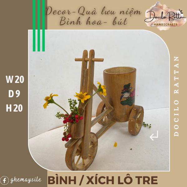 Xích lô tre- Bình tre để hoa- trang trí, quà lưu niệm