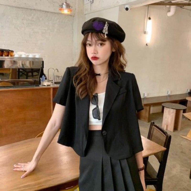 Áo khoác blazer ngắn tay thời trang Hàn Quốc dễ phối đồ cho nữ