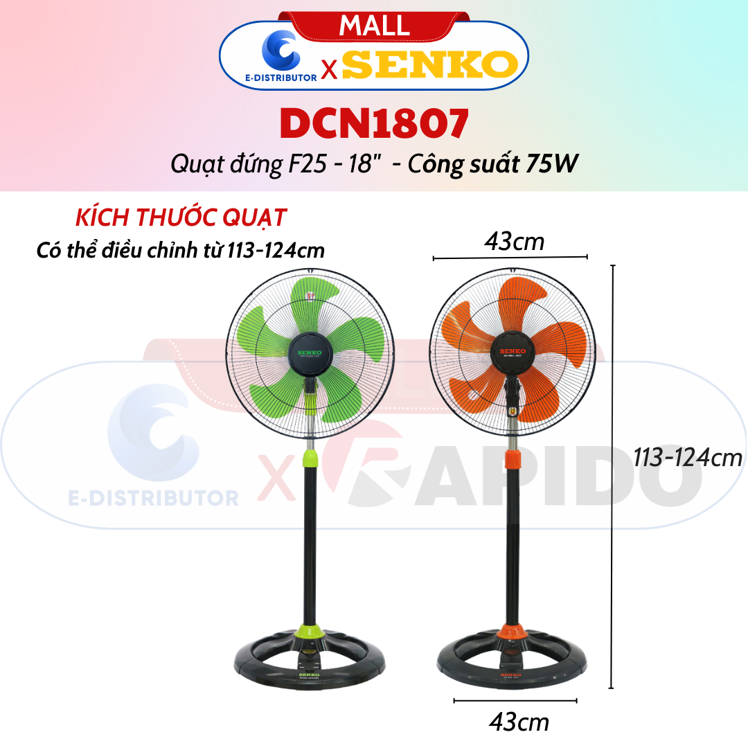 Quạt Đứng Công Nghiệp Senko DCN1807 - Hàng Chính Hãng - Bảo Hành 24 Tháng
