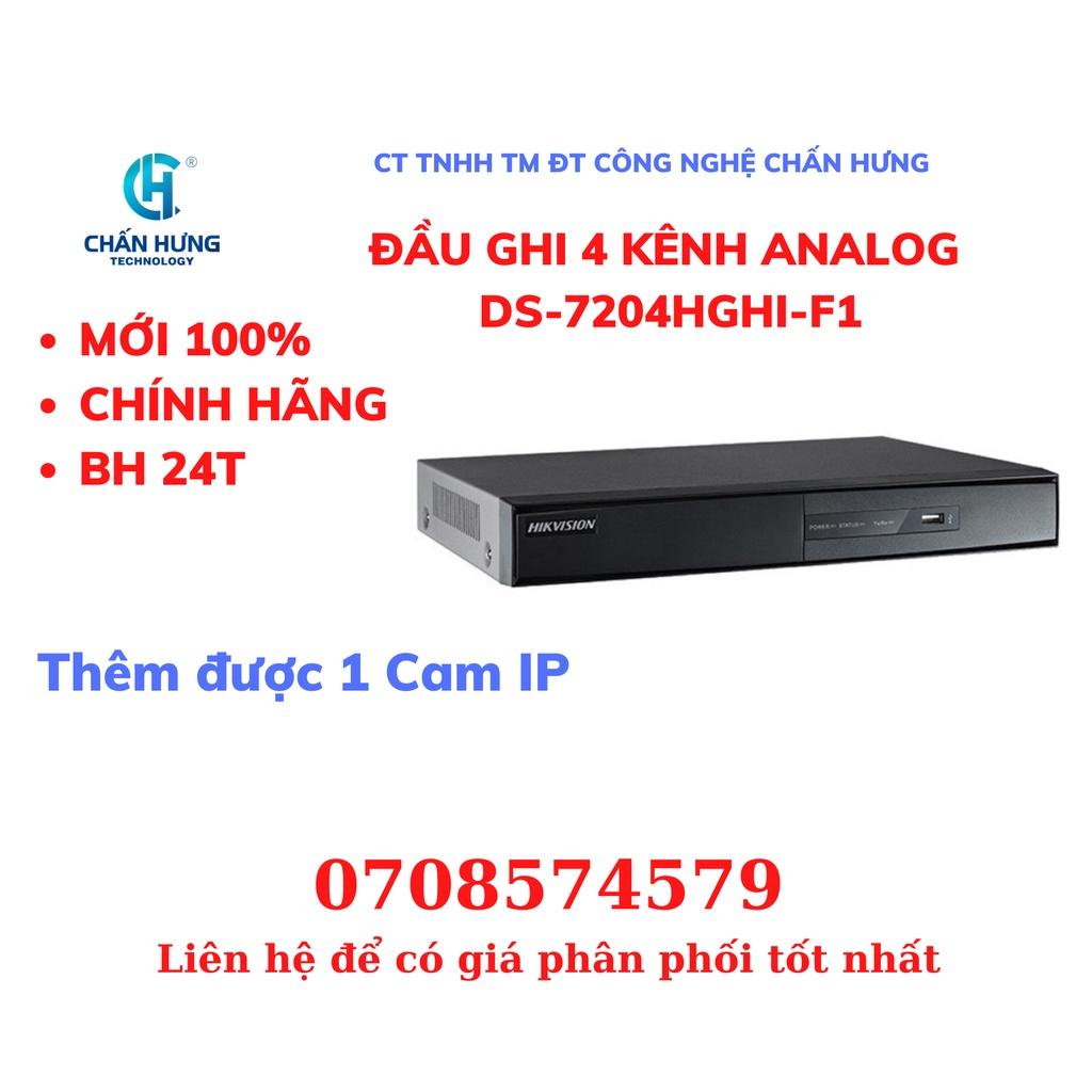 Đầu ghi Analog 4 kênh  HIKVISION DS-7204HGHI-F1(S)- Hàng chính hãng