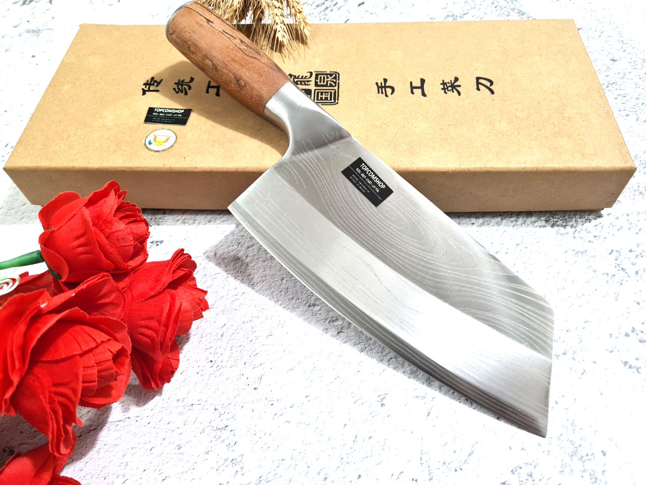 DAO - DAO BẾP NHẬT BẢN SANTOKU THÉP DAMASCUS MÃ DT124 vns