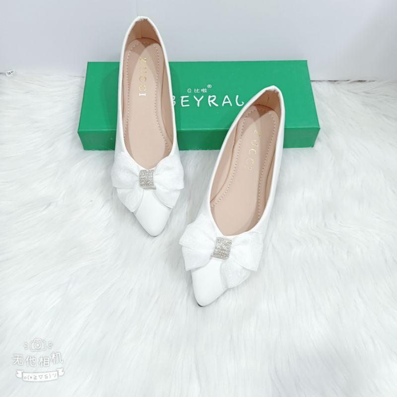 Giày búp bê nơ lụa xinh xắn có video và ảnh thật