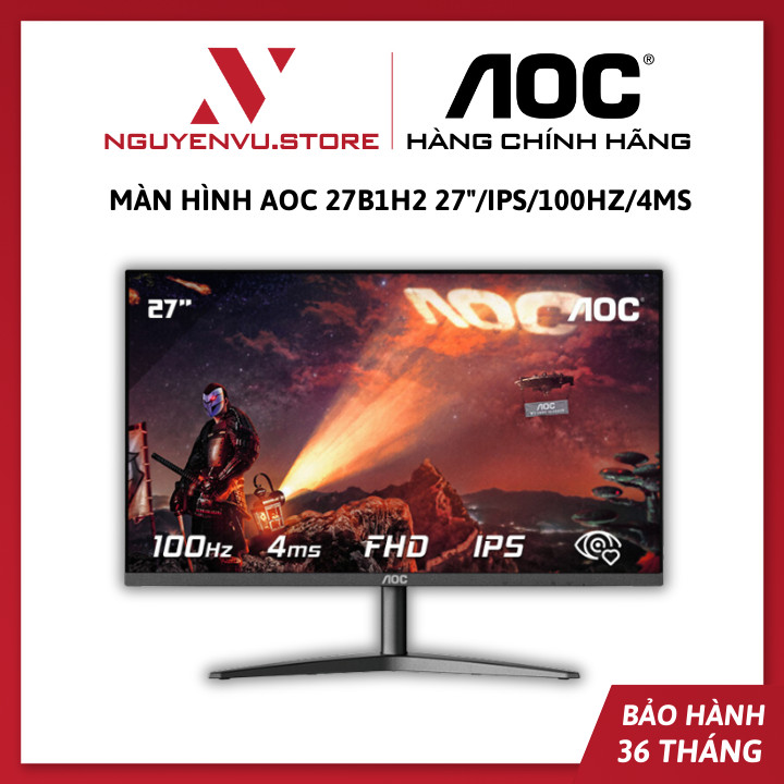 Màn hình máy tính AOC 27B1H2 (27inch/FHD/IPS/100Hz/4ms/ 27B1H -2) - Hàng chính hãng