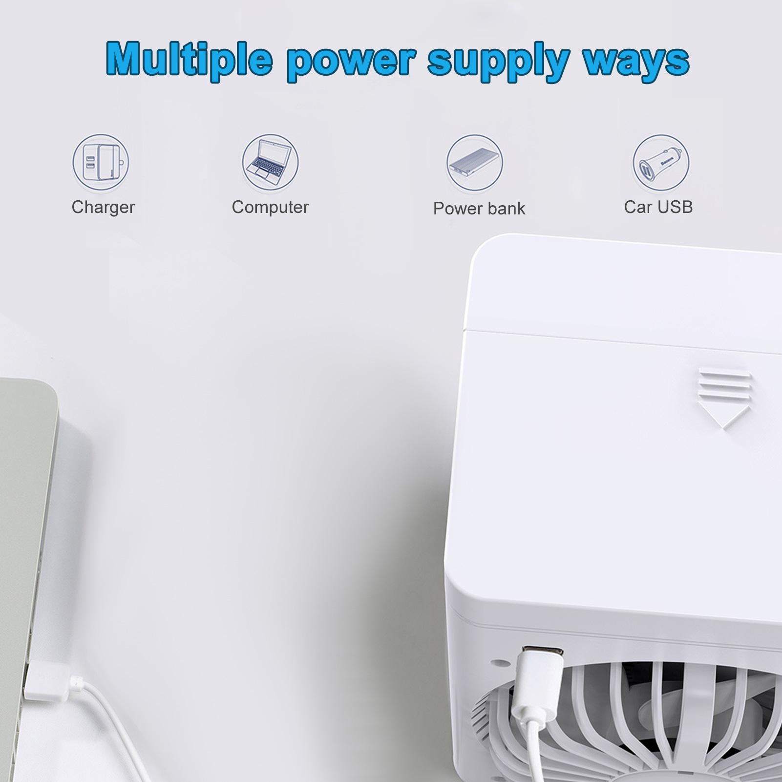 Quạt điều hòa không khí mini di động làm mát, tạo ẩm kết hợp đèn ngủ