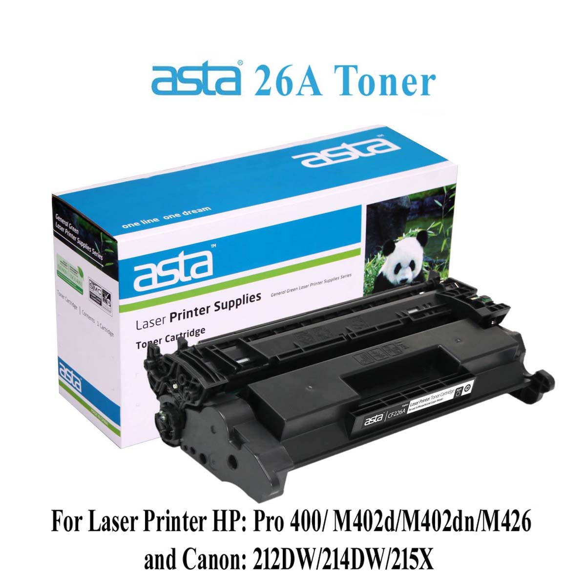 Hộp mực Asta 26A dành cho máy in HP Pro 400, M402, M426, Canon 212DW, 214DW, 215X