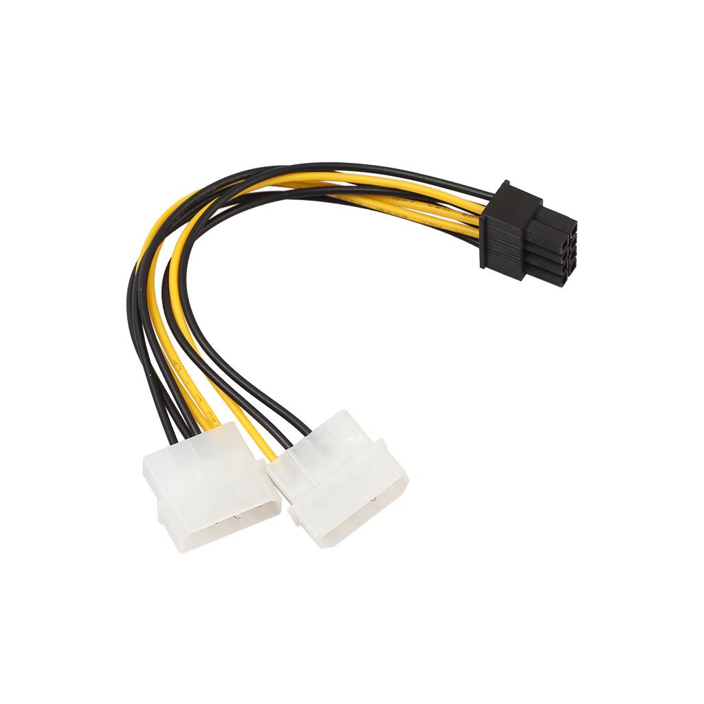 Dual LP4 4 Pin to 8 Pin PCI-E Express Converter Adapter Power Line Cable Wire for Asus VGA Video Graphic Card