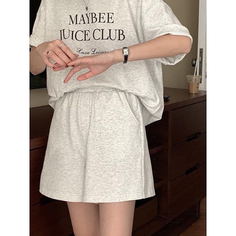 Sét Bộ Thể Thao MAYBEE Phong Cách Unisex Form Rộng Nam / Nữ Chất Thun Cotton Kèm Ảnh Thật