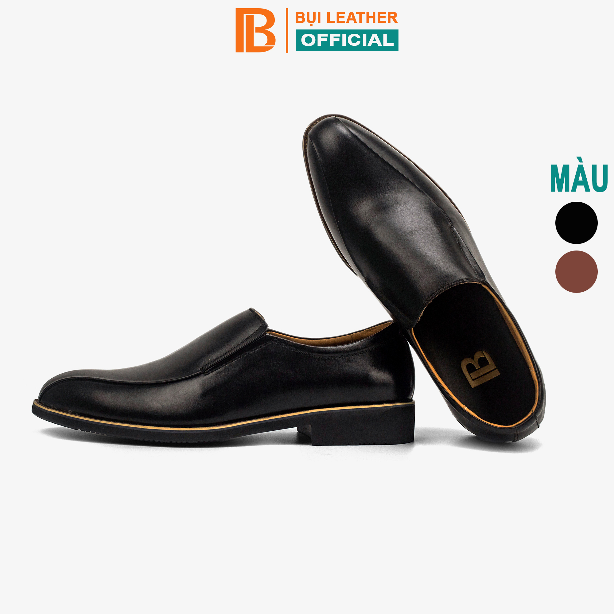 Giày lười da nam công sở Bụi Leather G110 - Da bò Nappa cao cấp - Bảo hành 12 tháng