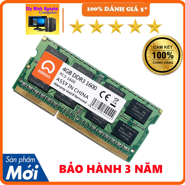 Ram laptop EEKOO DDR3 4GB - 8GB bus 1600 - Hàng chính hãng