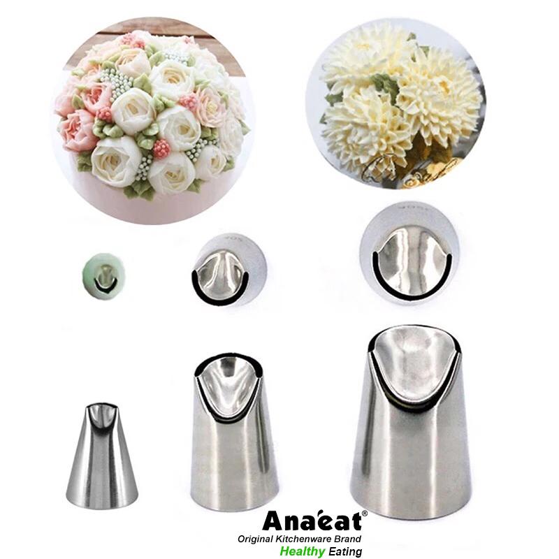 Bộ 3 Đầu Bắt Kem ANAEAT Bằng Thép Không Gỉ Tiện Dụng Trang Trí Bánh Kem Làm Bếp