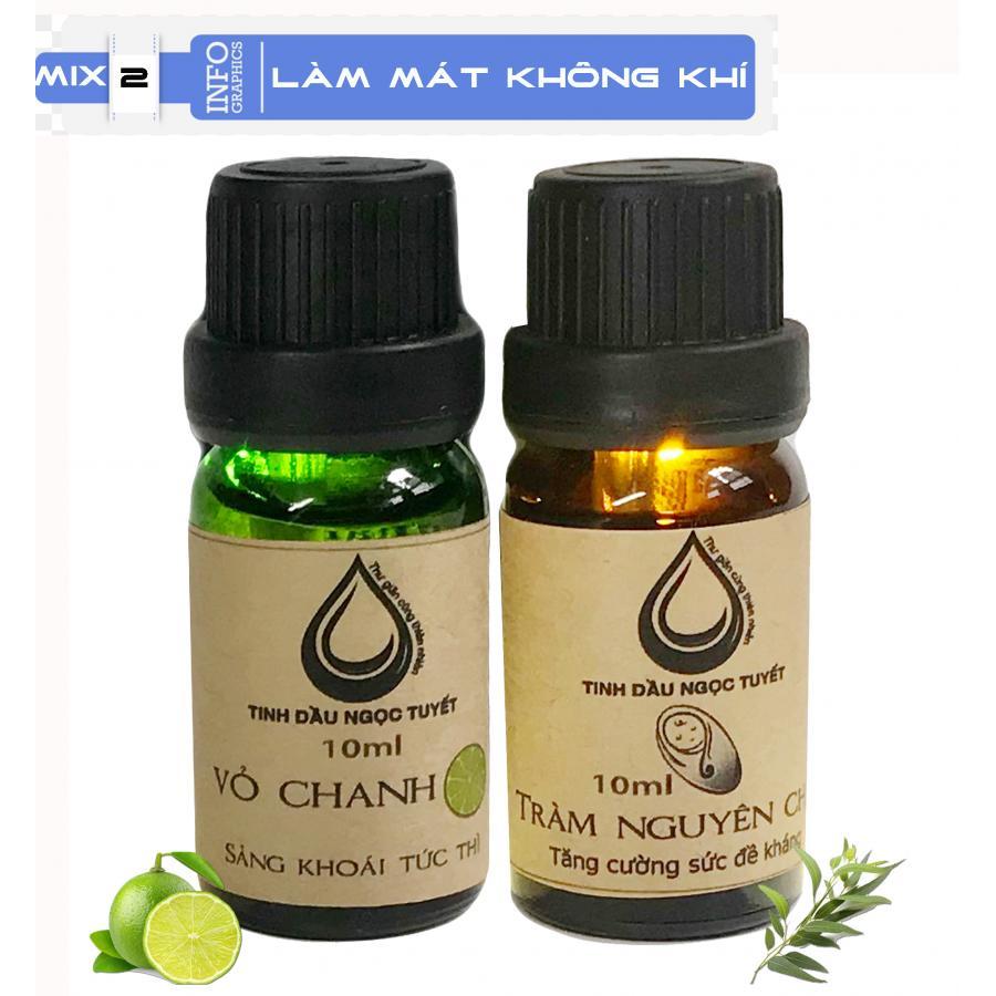 Bộ tinh dầu lọc không khí 10mlx2 (Tràm, vỏ chanh) Ngọc Tuyết