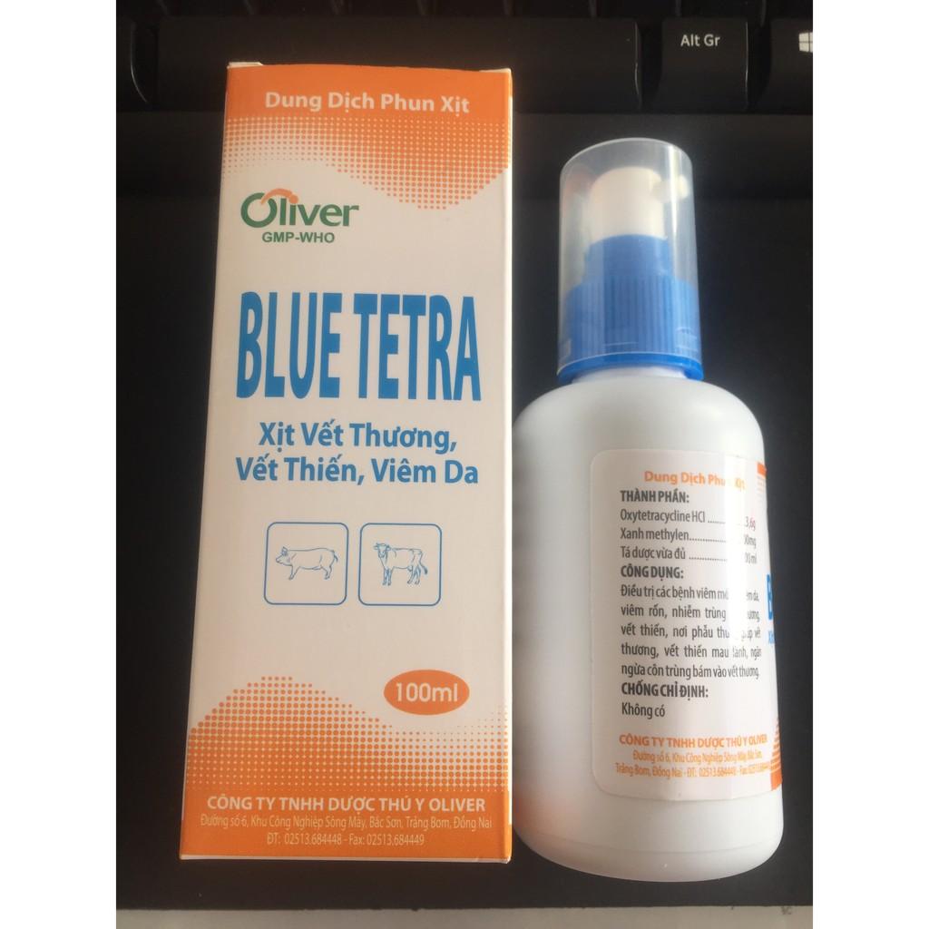 Chai xịt giúp vết thương Blue Tetra mau lành dùng cho gia súc 100ml