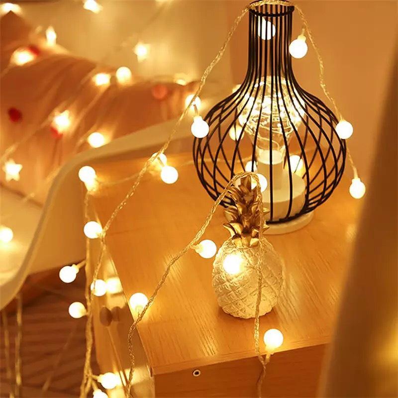 Dây Đèn Led Bóng Bi Dài 3M, 4M, 6M Cổng Sạc USB- Đèn Trang Trí Sinh Nhật, Sự Kiện Giáng Sinh