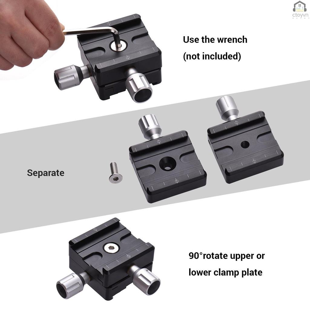 Tấm kẹp QR 50mm bằng nhôm với lỗ vít 1/4 Inch cho chân máy ảnh