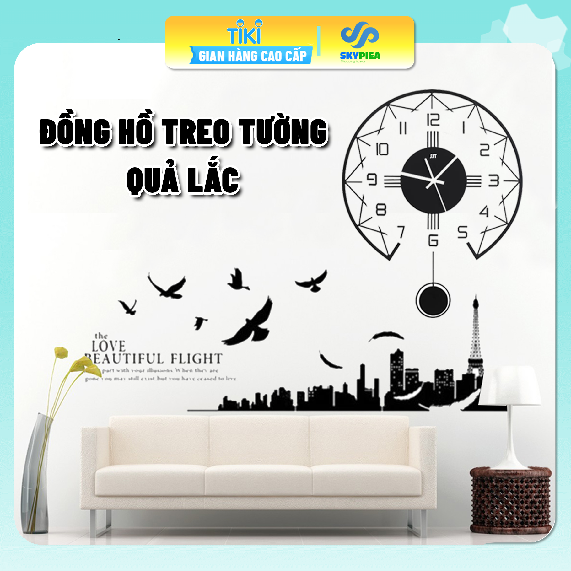 Đồng Hồ Treo Tường - Mẫu Đa Dạng - Đồng Hồ Con Lắc - Đồng Hồ Bát Giác - Đồng Hồ Thanh Ngang Số La Mã, hợp kim, nhựa pvc thân thiện môi trường, có pin aa kèm