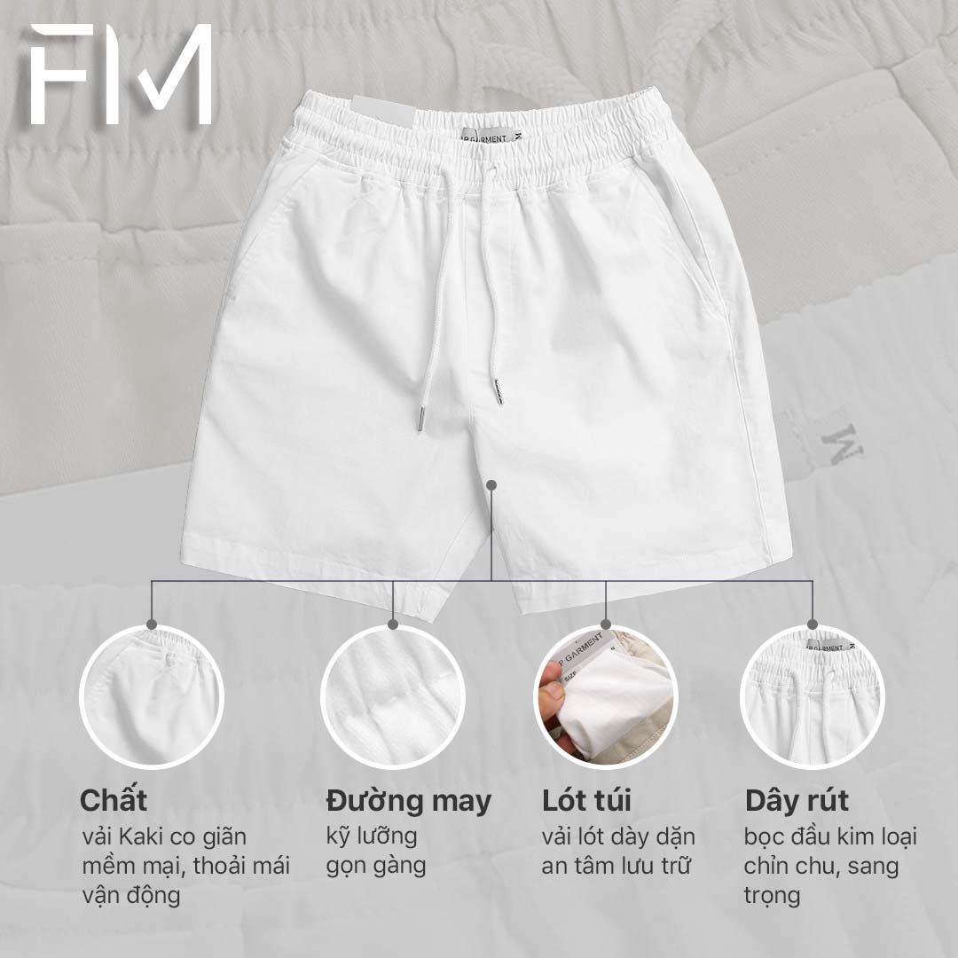 Quần short kaki nam lưng thun, kaki mềm mịn, big size cho người 95kg - FORMEN SHOP - FMPS227