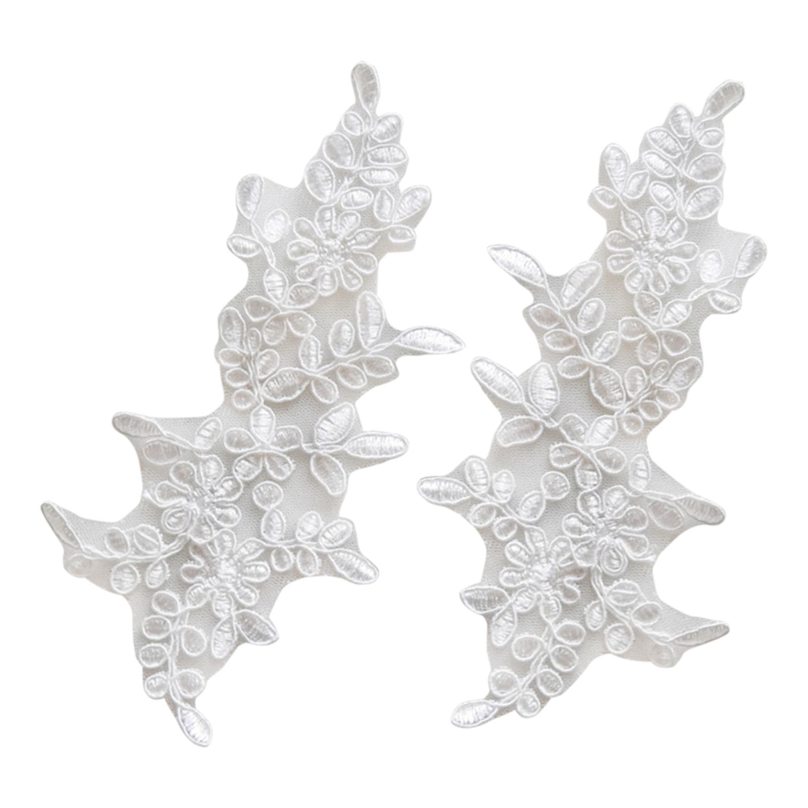 1 Pair Lace Applique Evening Dress Sewing Crafts Jacket Embroidery Appliques