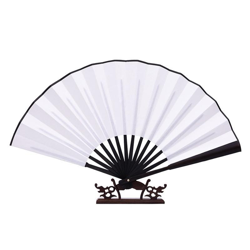 Quạt vải trơn viết thư pháp vẽ tranh sơn thuỷ, hoa cảnh - Trắng