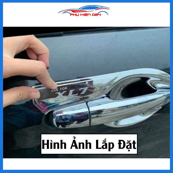 Ốp tay hõm XL7 2020-2021-2022 vân carbon/mạ crom chống trầy bảo vệ cửa xe ô tô