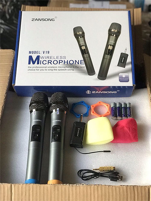Bộ 2 Micro Blueotooth Karaoke ZANSONG V19 Hàng Chính Hãng
