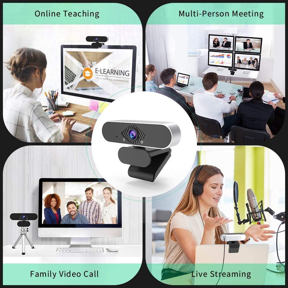 Hd 1080p Webcam, with Microphone, for Streaming Webcam, 360 Rotation Mini USB Camera, for Laptop Game Live Broadcast