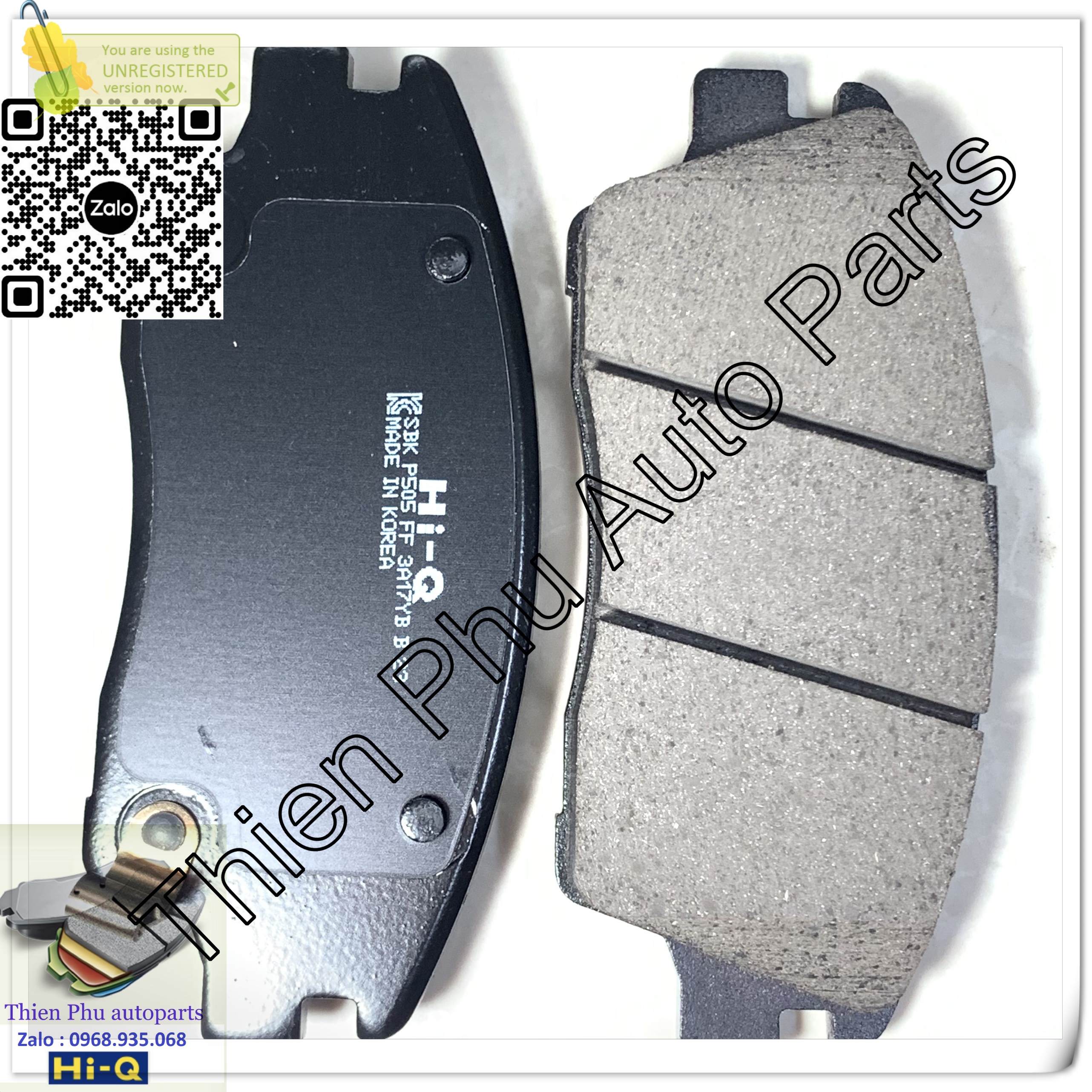 Má phanh chính hãng Hi-Q cho Sportage / Tucson 2015 -  . Bố thắng trước. OEM Brake Pad : 58101D3A00  58101D7A10  58101F2A50