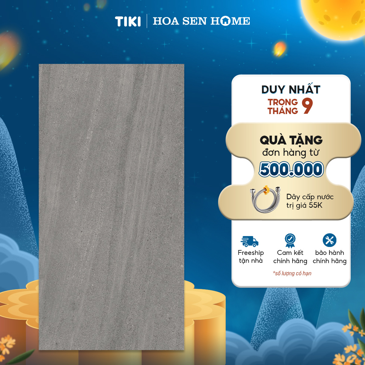 Gạch men lát nền LUSTRA INSPA0601200030 loại gạch granite vân đá tự nhiên, độ dày 9.4mm, gạch 1 face, kích thước 600mmx1200mm, thùng 2 viên - Hàng chính hãng