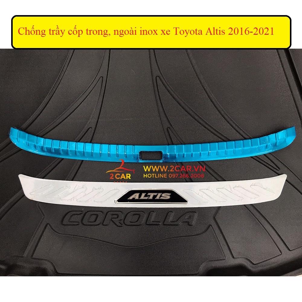 Ốp chống trầy cốp trong, ngoài xe Toyota Altis 2016 - 2021 - Hàng Inox cao cấp