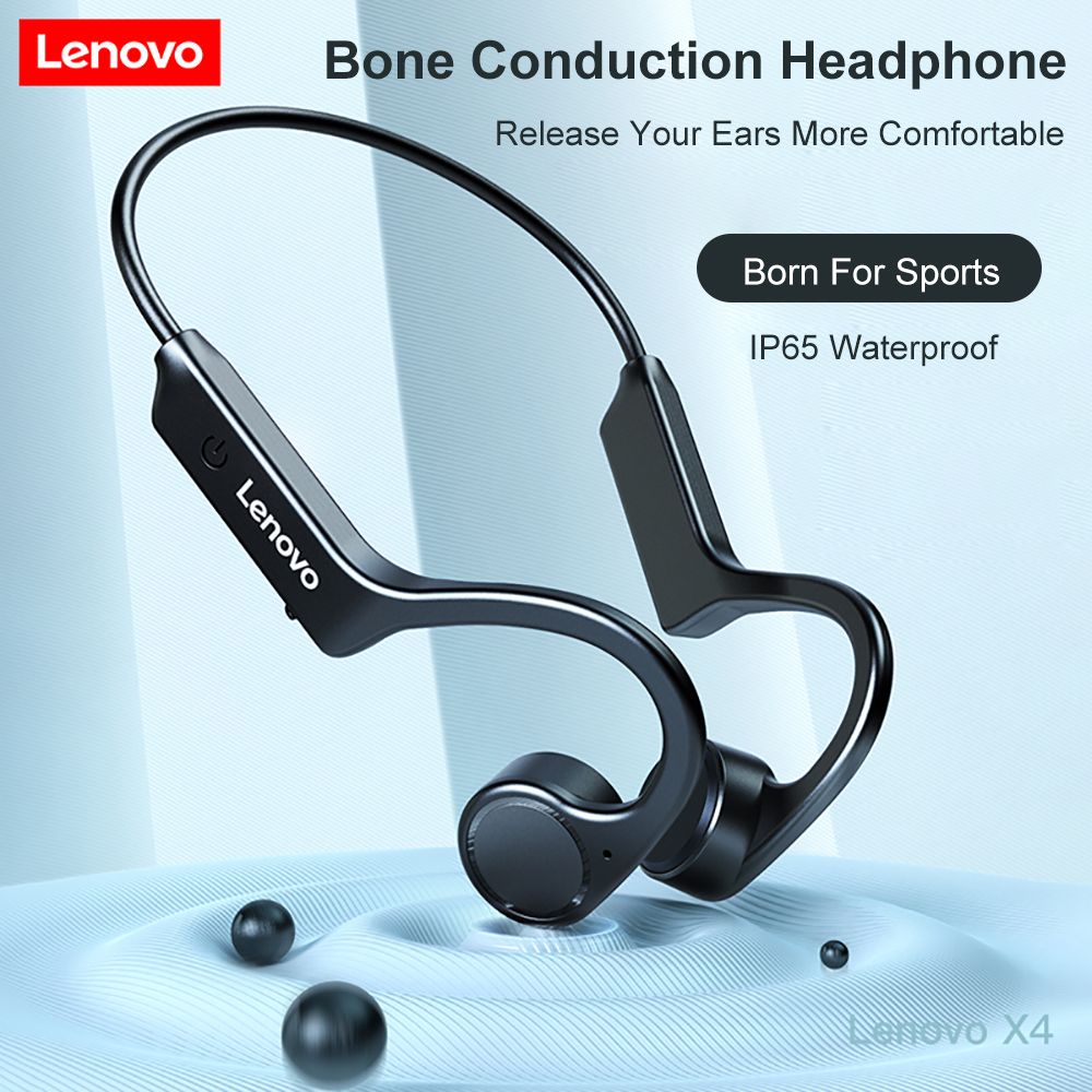 Lenovo X4 Bone Conduction Headphones Wireless Bluetooth 5.0 Earphone Outdoor Sports Headset Waterproof Hands-free with