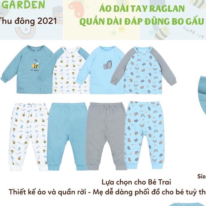 Bộ quần áo dài tay cotton dày bé trai Lullaby NH673P, bộ thu đông cao cấp chính hãng