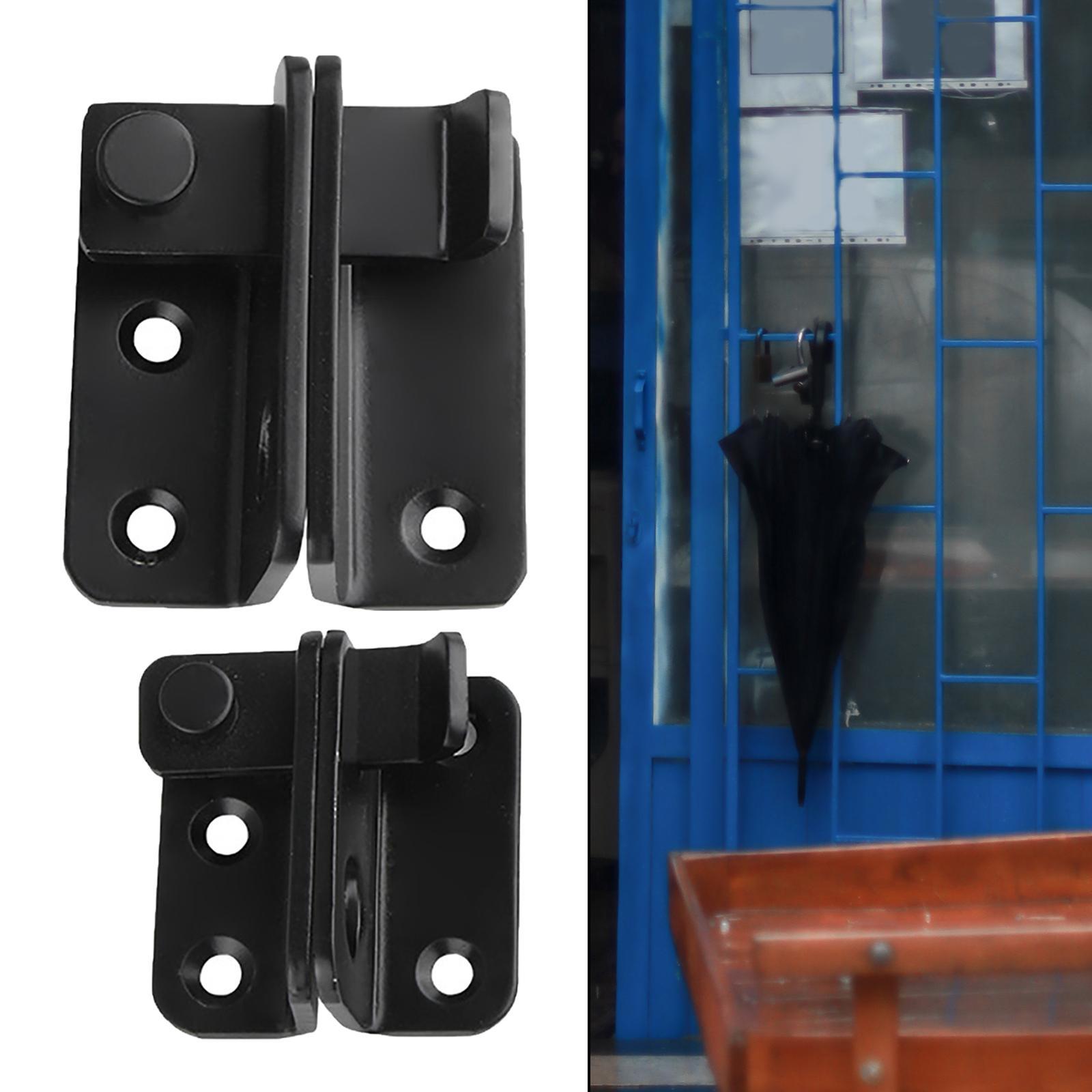 2 Pieces Door Latch Lock Lightweight Door Security for Drawer Fences Black