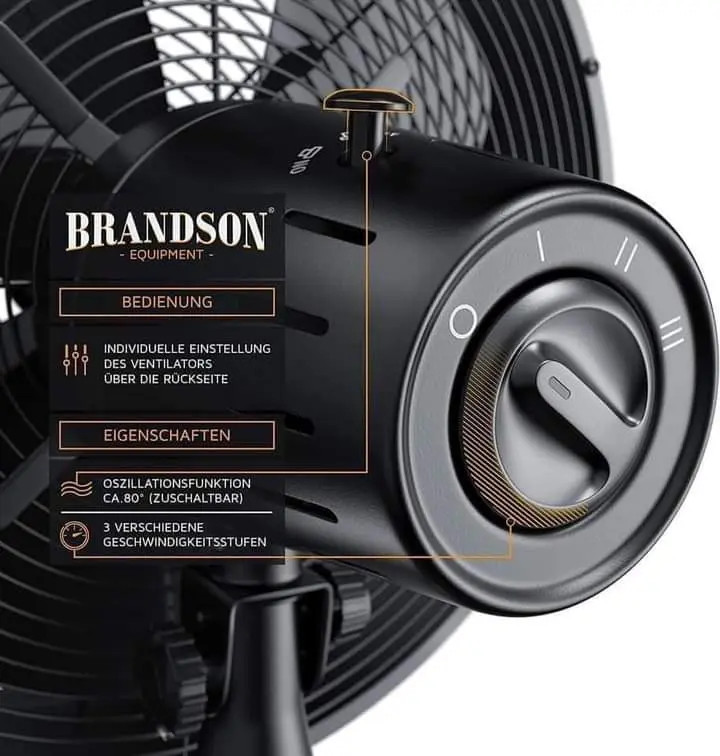 Quạt bàn Brandson Thân Gỗ Hàng chính hãng