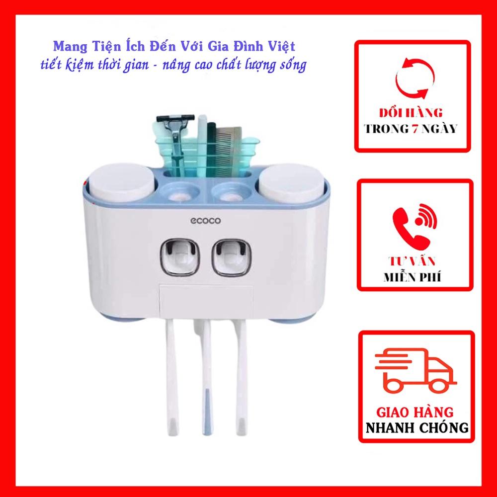 Bộ Nhả Kem Đánh Răng ECOCO Cao Cấp Kèm 2 Cốc, 4 Cốc
