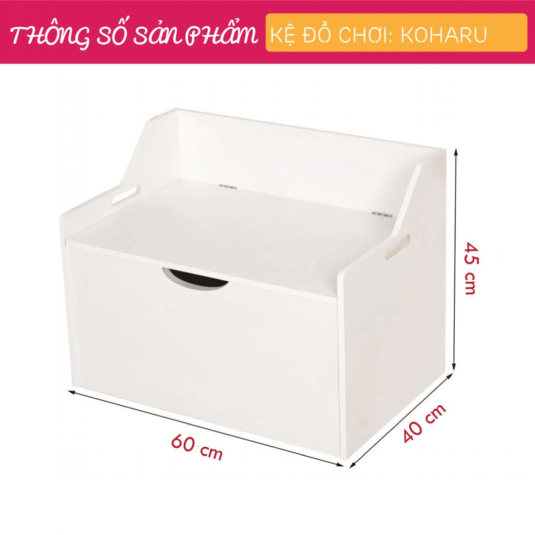 Kệ để đồ chơi cho bé SMLIFE Koharu | Gỗ MDF dày 17mm chống ẩm | D60xR40xC45cm