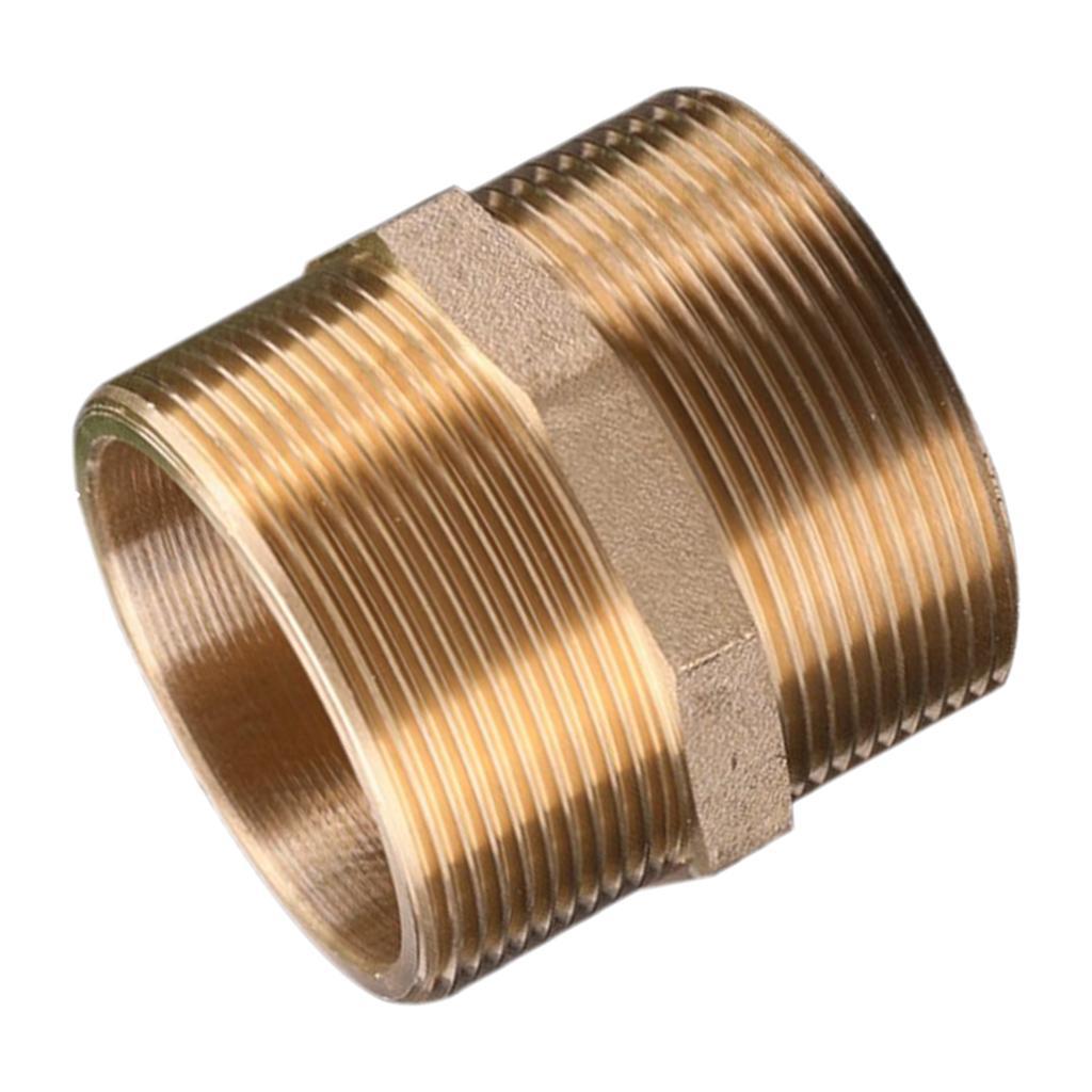 Brass Pipe Hex Nipple Fitting Adapter Male Thread Water Oil Connector DN50