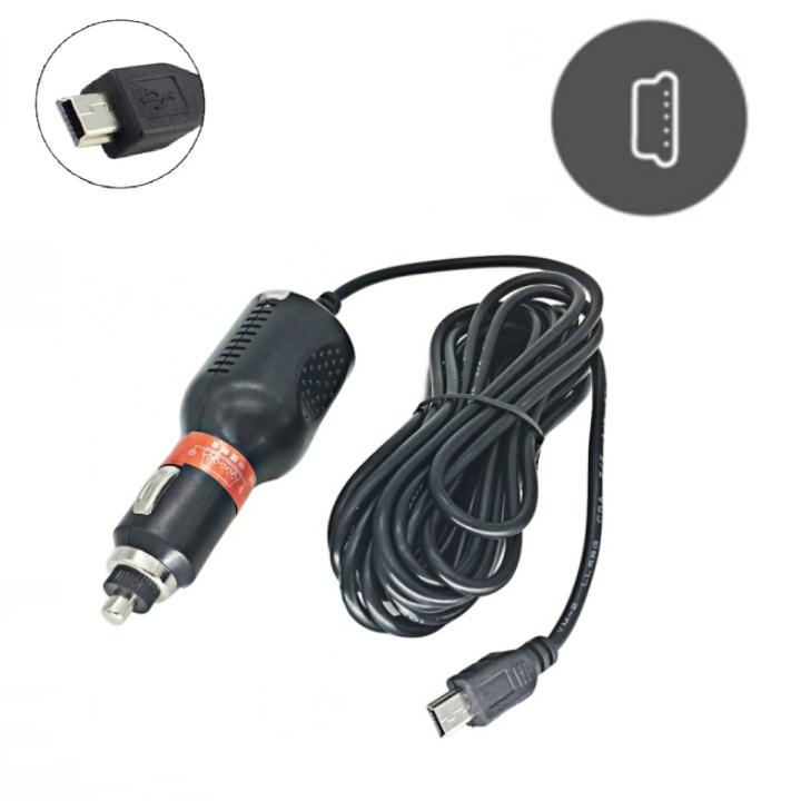 Dây nguồn dùng cho camera hành trình cắm tẩu Mini USB ô tô PS204, Điện áp đầu vào: 12 ~ 24V, Đầu ra USB: DC 5V / 3.0A (Mini 5P 1P+5P-4P_FM)