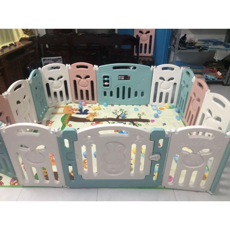 Bộ quây cũi Nhựa Gấp Gọn nguyên sinh Tặng Thảm,Bóng