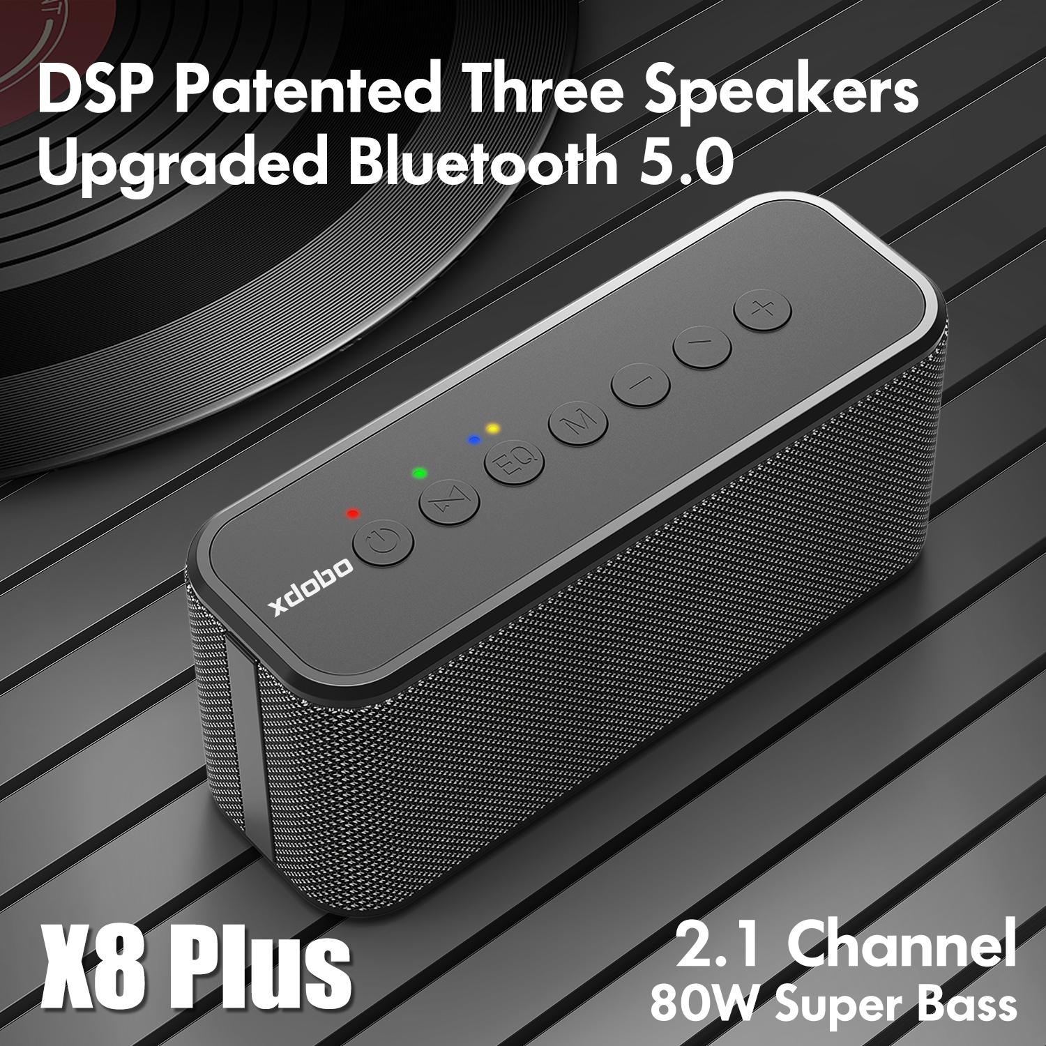 Loa Bluetooth không dây di động XDOBO X8 Plus 80W X8 60W BT5.0 Power Bank TWS Loa siêu trầm Pin 10400mAh Trình phát âm thanh Màu sắc: X8 Plus II Đen
