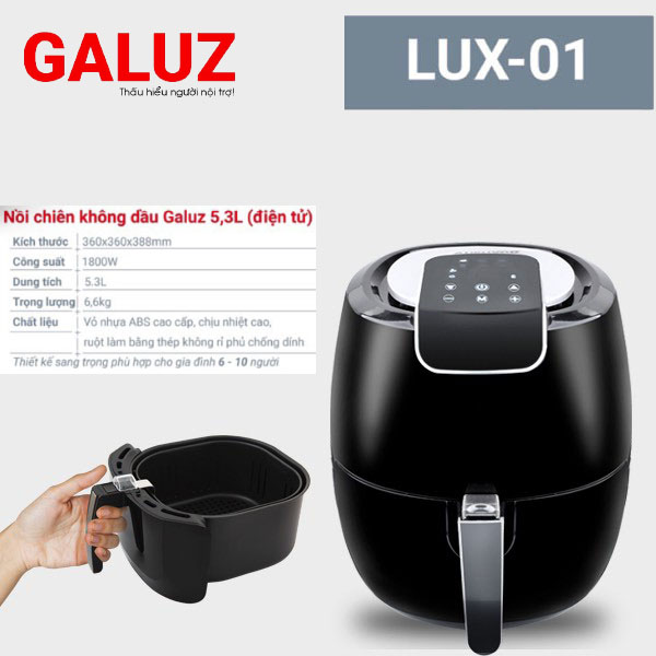 Nồi chiên không dầu điện tử cảm ứng Galuz LUX-01 (5,3 lít) nhập khẩu