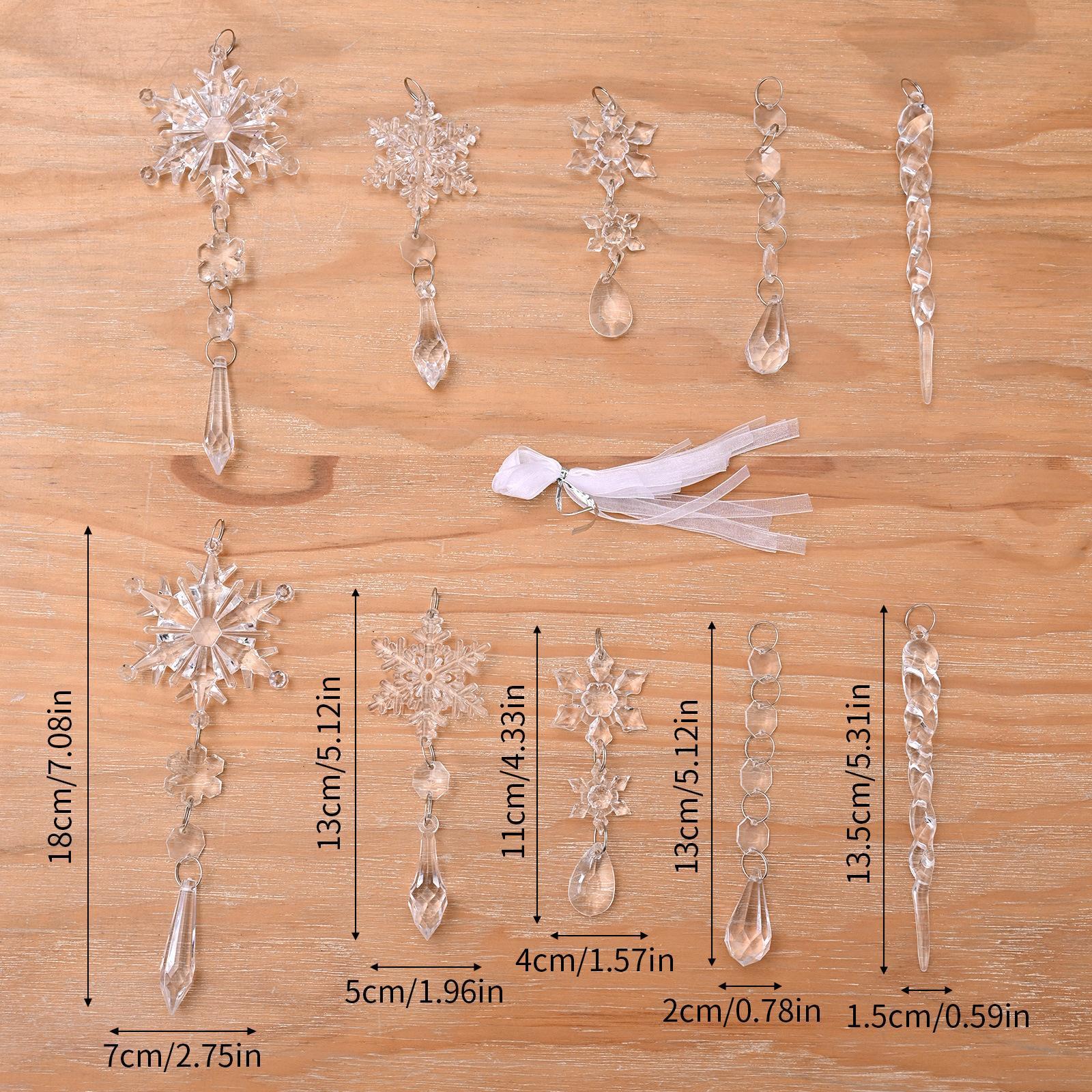 Christmas Party Decoration DIY Transparent Clear Acrylic Snowflake Ornaments