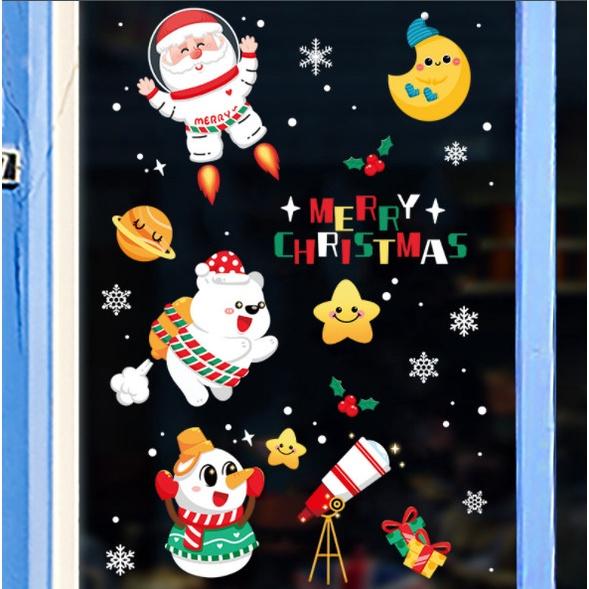 Decal trang trí Noel Hít Tĩnh Điện 2 mặt - GIÁNG SINH PHI HÀNH GIA
