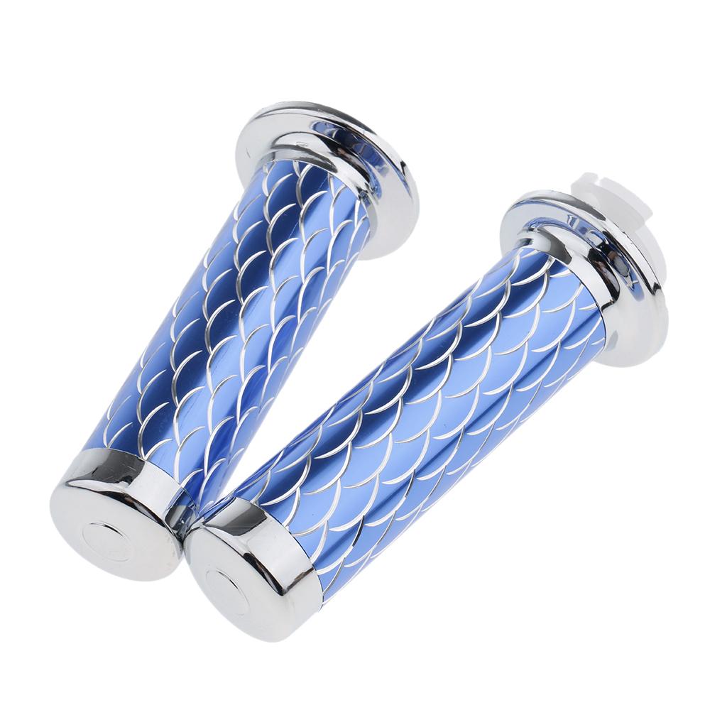 25mm 1 Inch Handlebar Throttle Grip for Motorcycle Motorbike - Blue